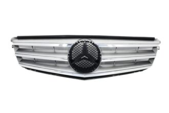 Grille Chrome+Silver+Chrome Frame Elegance 03-04 (Mercedes Benz C Class W203)