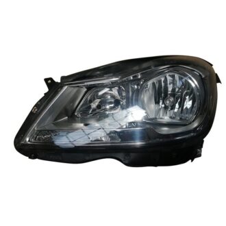 Headlamp + Motor Electric Halogen Chrome Left Hand Side 11-13 (Mercedes Benz C Class W204)